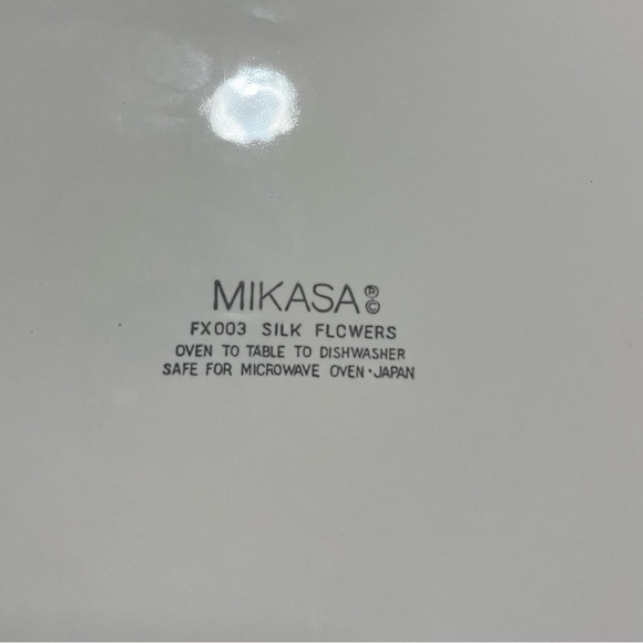 Mikasa Ceramic Cake Plate Server Set Silk Flowers Pattern - Picture 5 of 5